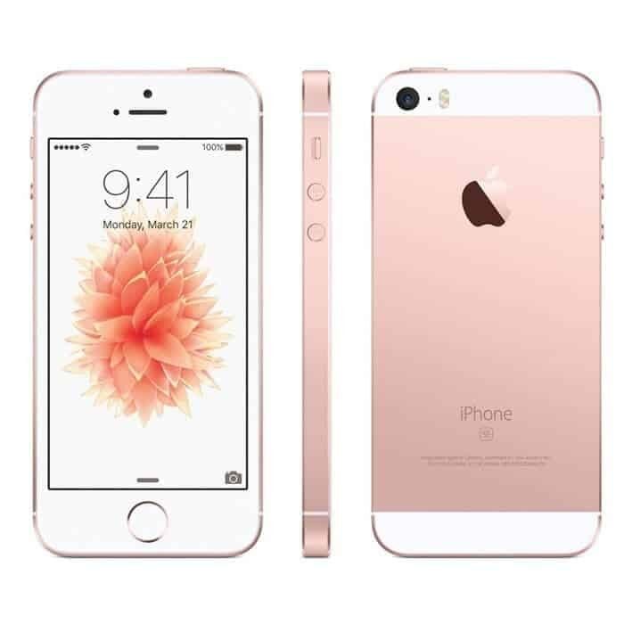 iphone se usado, de cor rosa dourado e com 128gb