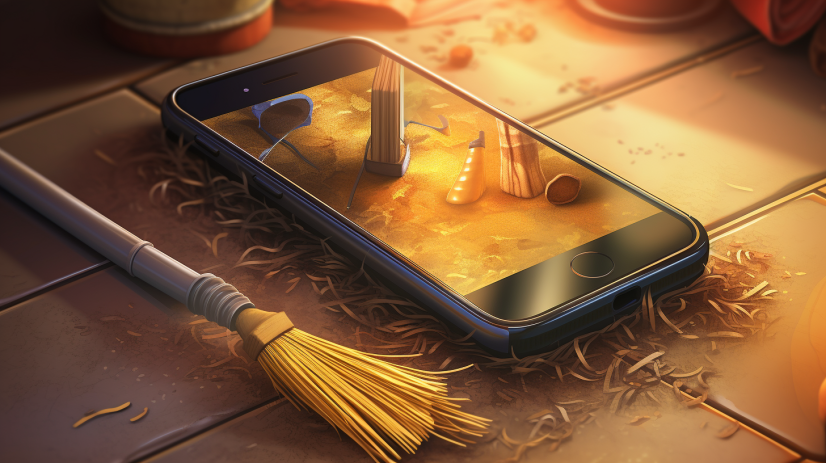 amazing illustration of an iphone getting cleaned f021aad4 d11a 4150 b7f9 b557e52252bc