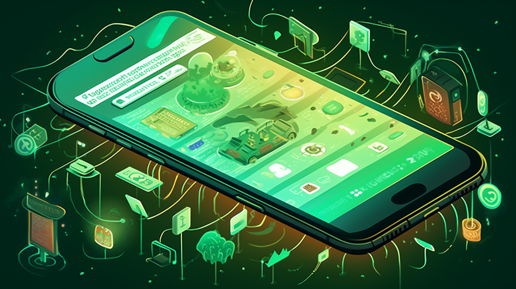 illustration of messages on iphone green backgroun 71c48926 86b8 4c8d a7a3 3c9652816ae1